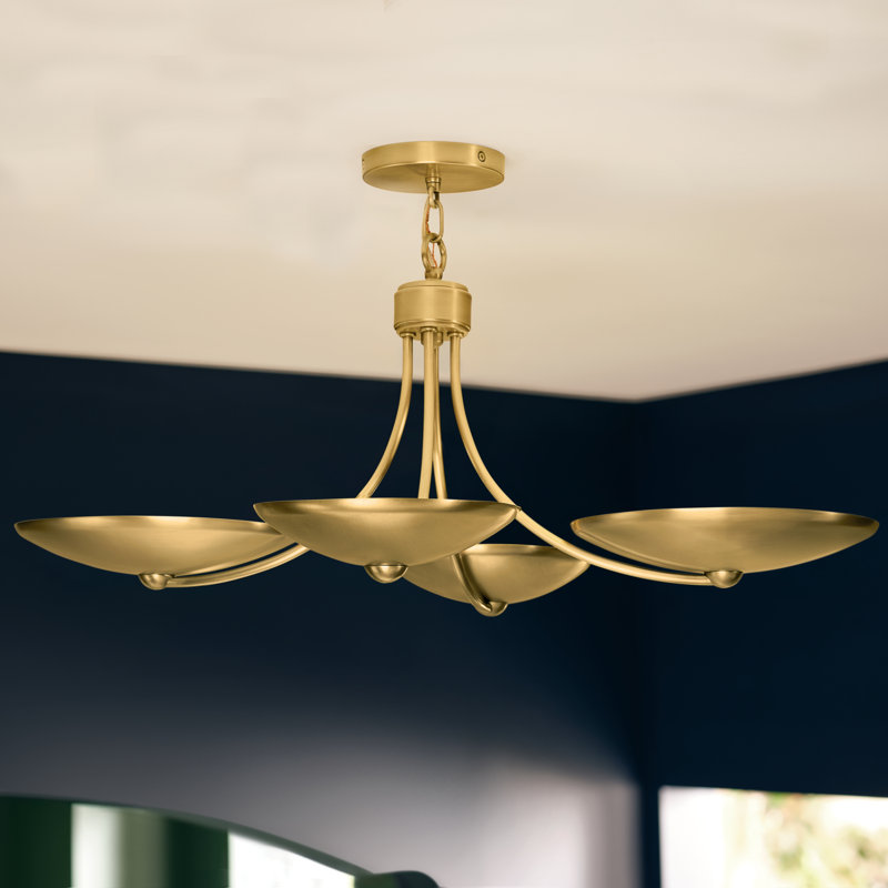 Lustre convertible 4 lumières en laiton laqué Palmela, Lacquered Brass