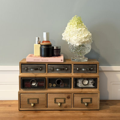 Streetsboro 9 Drawer Dresser Top Apothecary Cabinet