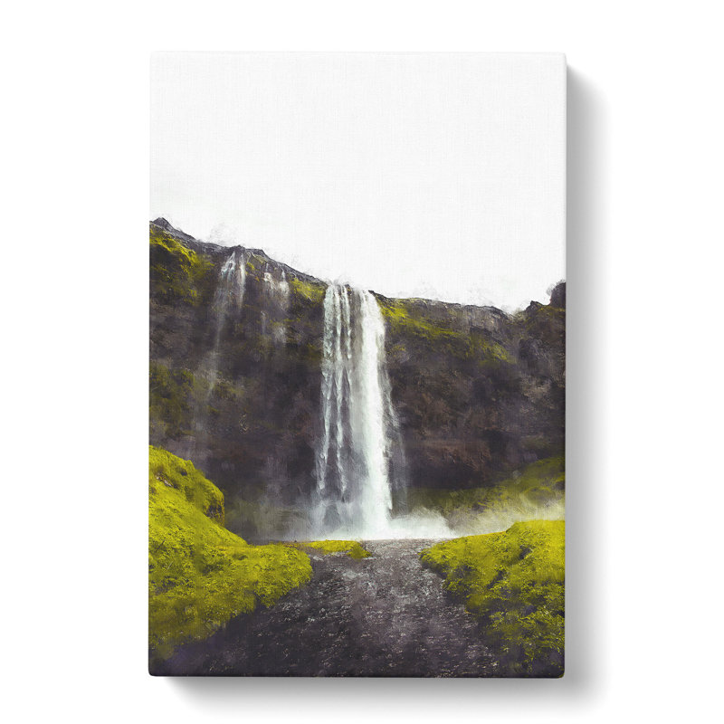 Waterfall In Seljalandsfoss Iceland - Wrapped Canvas Print, 60cm H x 40cm W x 3cm D