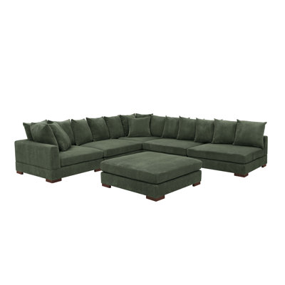 Large Seating Corduroy Modular Sleeper Sectional