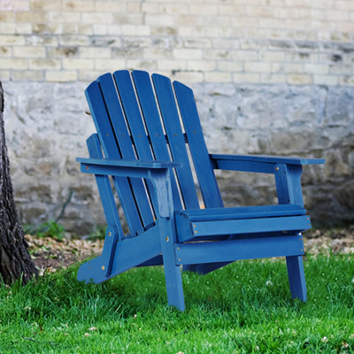 Chaise Adirondack pliante en bois surdimensionnée avec dossier et siège pré-assemblés (sans la table)