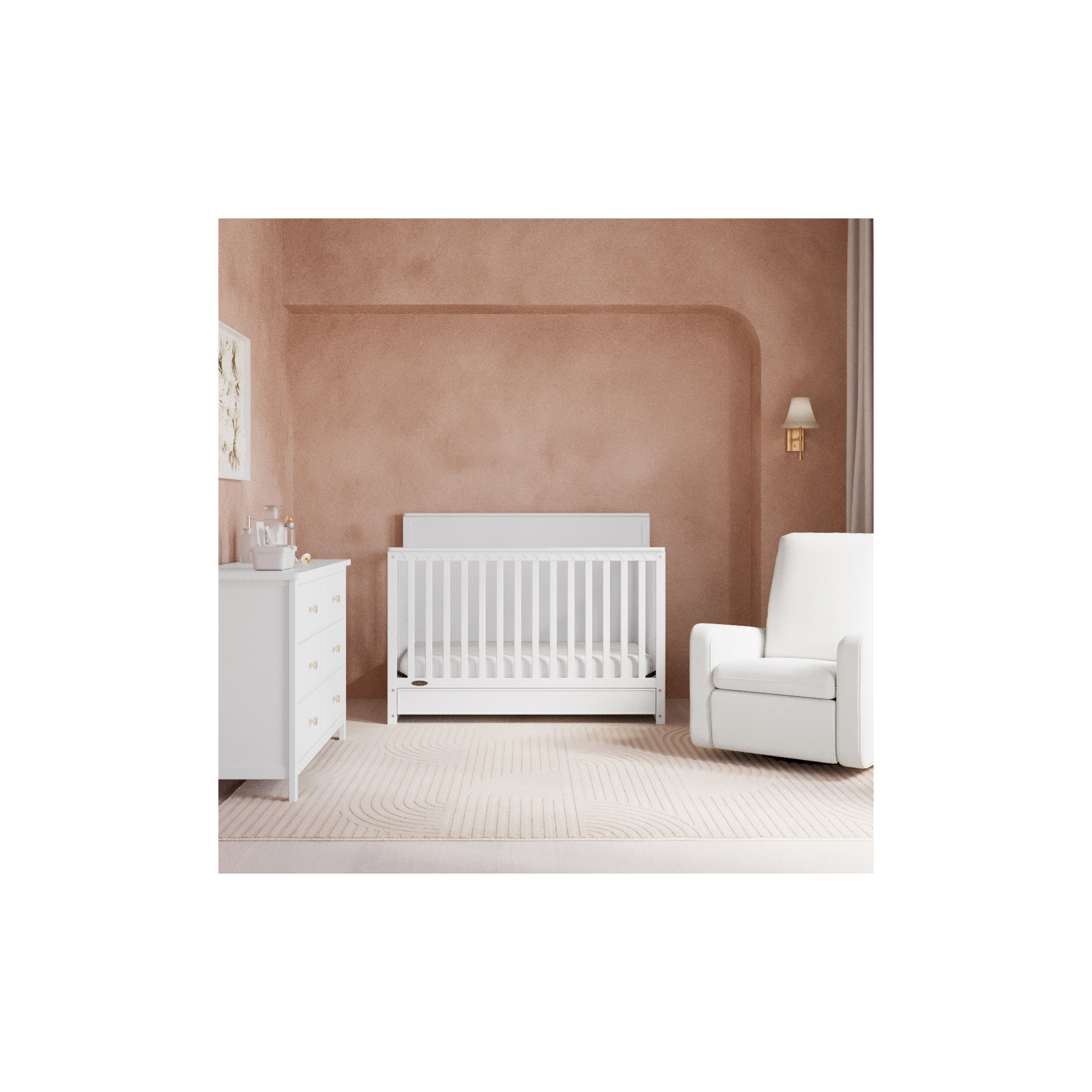 Sasha 6 Drawer Double Dresser, White