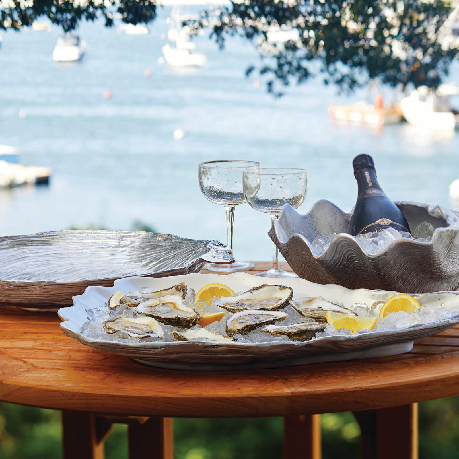 Seaside Scalloped Aluminum Platter