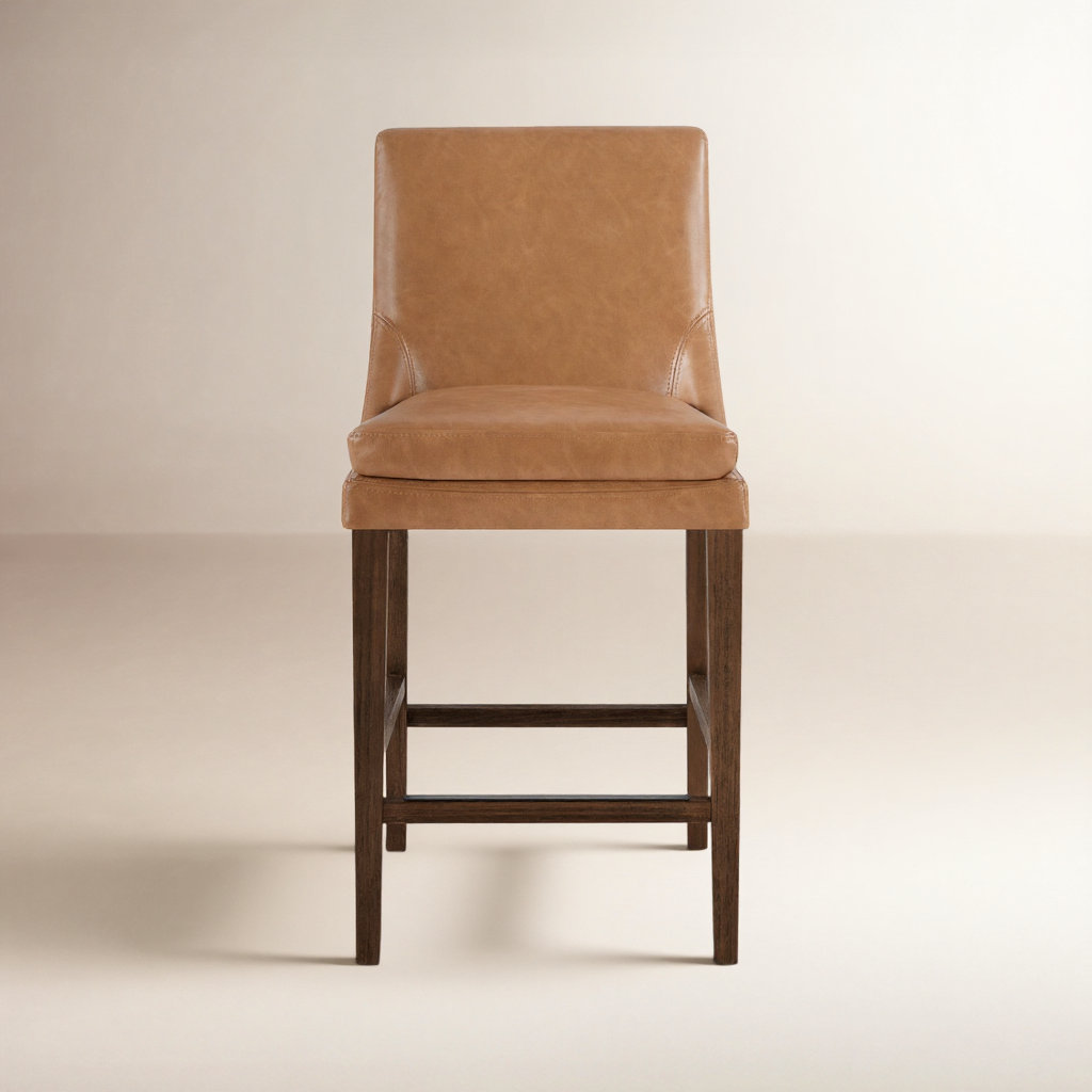 Niara Bar and Counter Stool, Counter Stool (26” Seat Height), Copley Slate Faux Leather