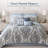 -Piece Cal King Bedding Sets, Blue Polyester Jacquard Comforter Set for Home
