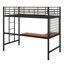 Lit mezzanine simple en métal avec bureau intégré et structure en grille métallique, y compris une échelle-114328199