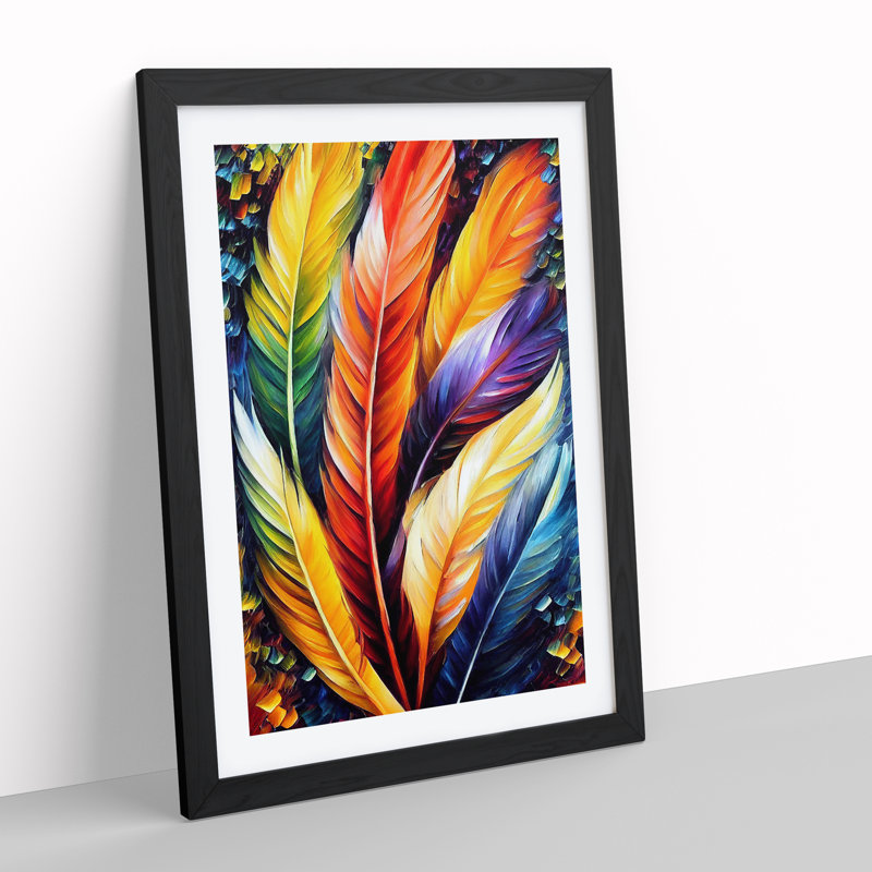 Beautiful Feathers No.2 - Single Picture Frame Print, Black Framed, 64cm H x 46cm W x 2cm D