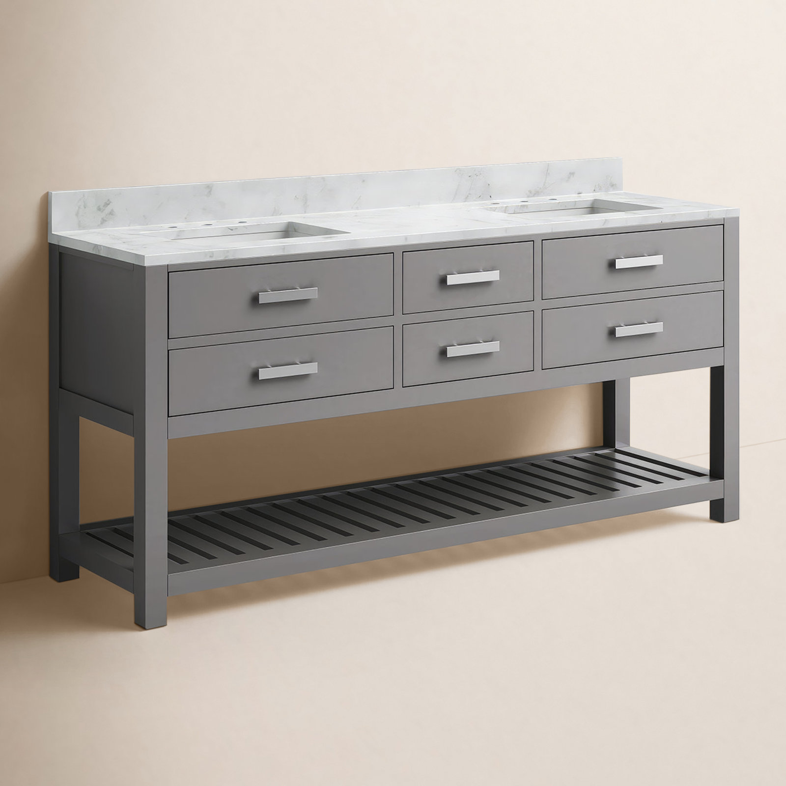 Cronin 72'' Double Bathroom Vanity, Cashmere Gray