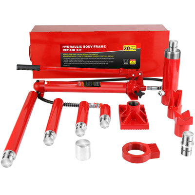20 Ton Porta Power Kit, Portable Hydraulic Jack With1.43 M Oil Hose, Car Frame Repair Tool With Storage Case For Automotive,