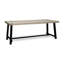 Table de salle à manger d'extérieur moderne en gris, 79 po x 36 po x 30 po, en bois et métal, 79 po avec plateau et structure en métal, 8 sièges