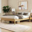 Base de lit plateforme en bambou avec lattes de bois - aucun sommier nécessaire, conception minimaliste-730939940-730939928