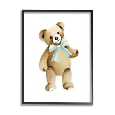 Ours en peluche, arc vert, crèche pour enfant, art texturé par Studio Q