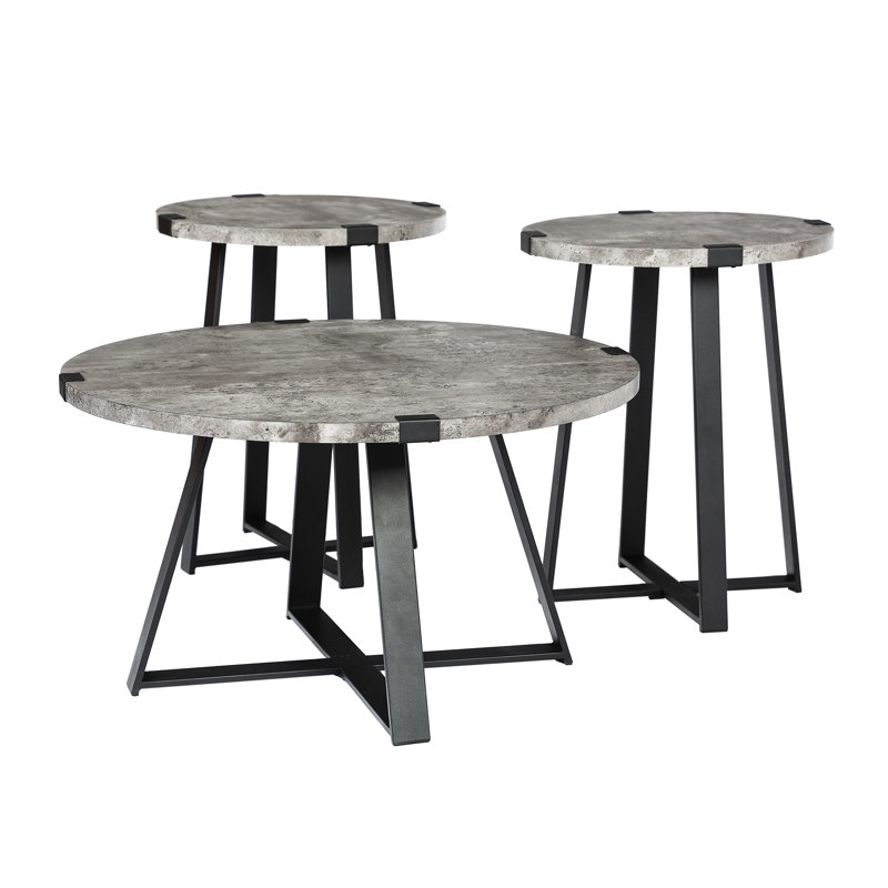 Paramus 3 - Piece Living Room Table Set, Grey