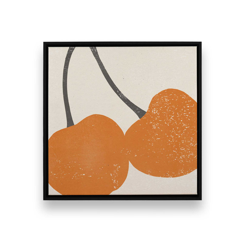 «Essence of Cherry», reproduction sur toile, H 32,75 po x l 32,75 po x P 1,75 po, Cadre flottant noir satiné