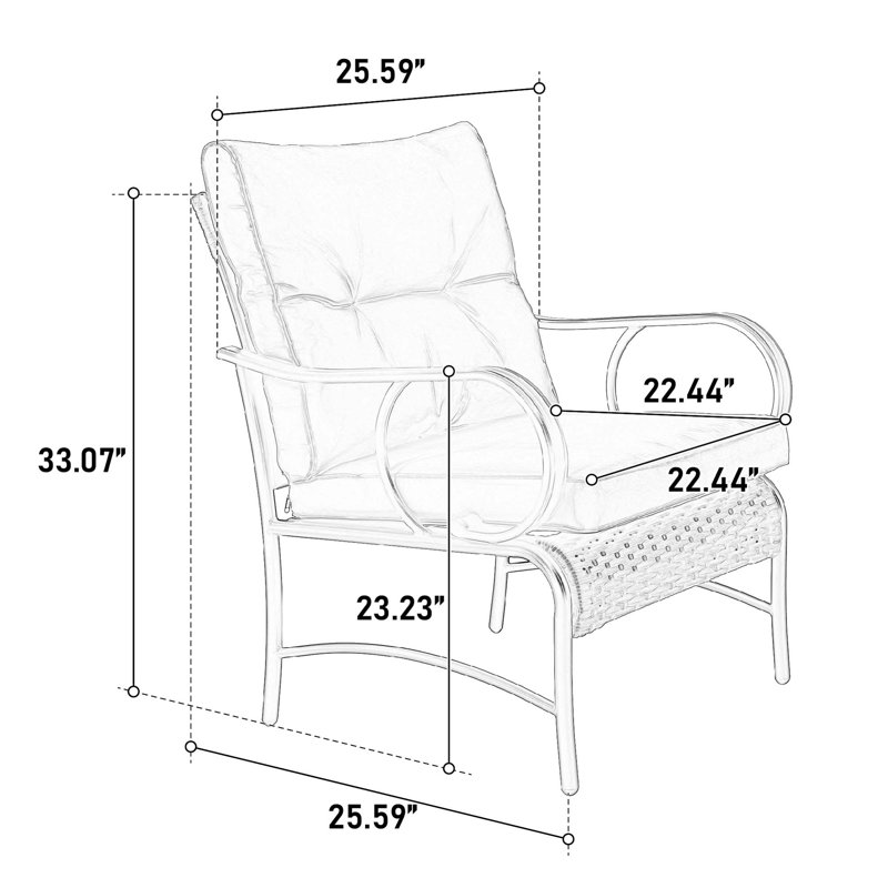 Ensemble de mobilier d'extérieur 4 pièces, ensemble de conversation en osier pour terrasse, canapé en rotin avec coussin