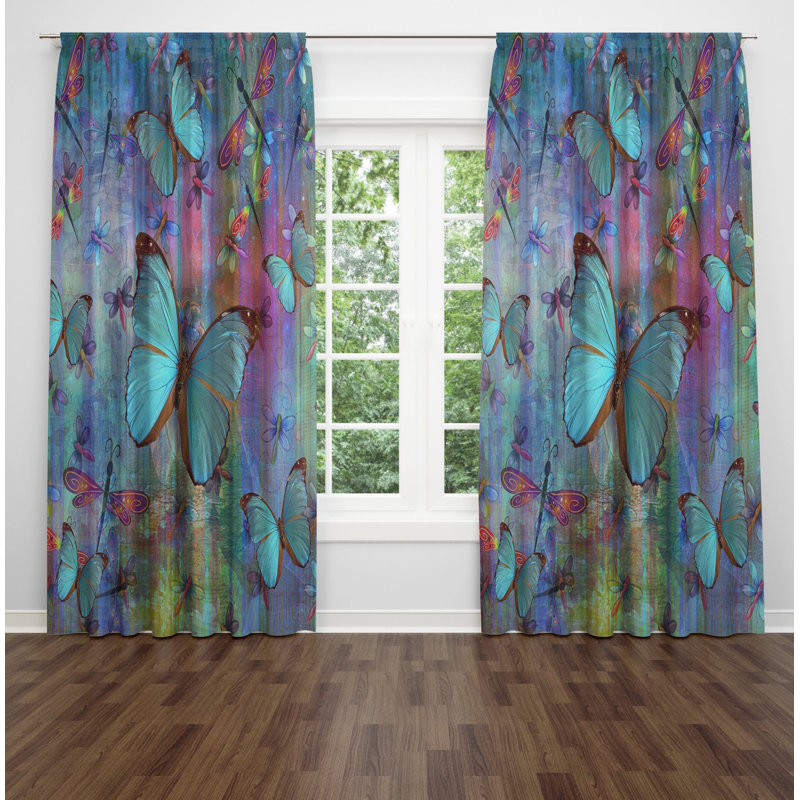Panneaux de rideaux géométriques semi-transparents, l 56 po x L 78 po