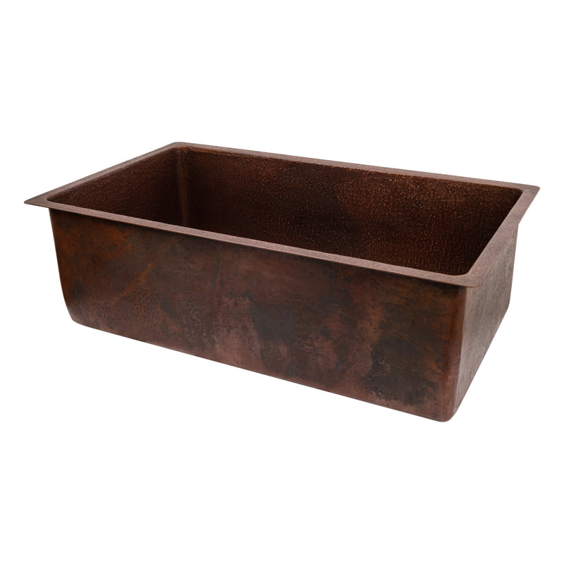 Terra Firma 33'' L Dual - Undermount Or Drop In Single Basin Kitchen Sink, Dark Brown