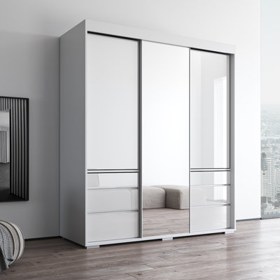 Armoire blanche 71 "avec miroir Monaco 71"