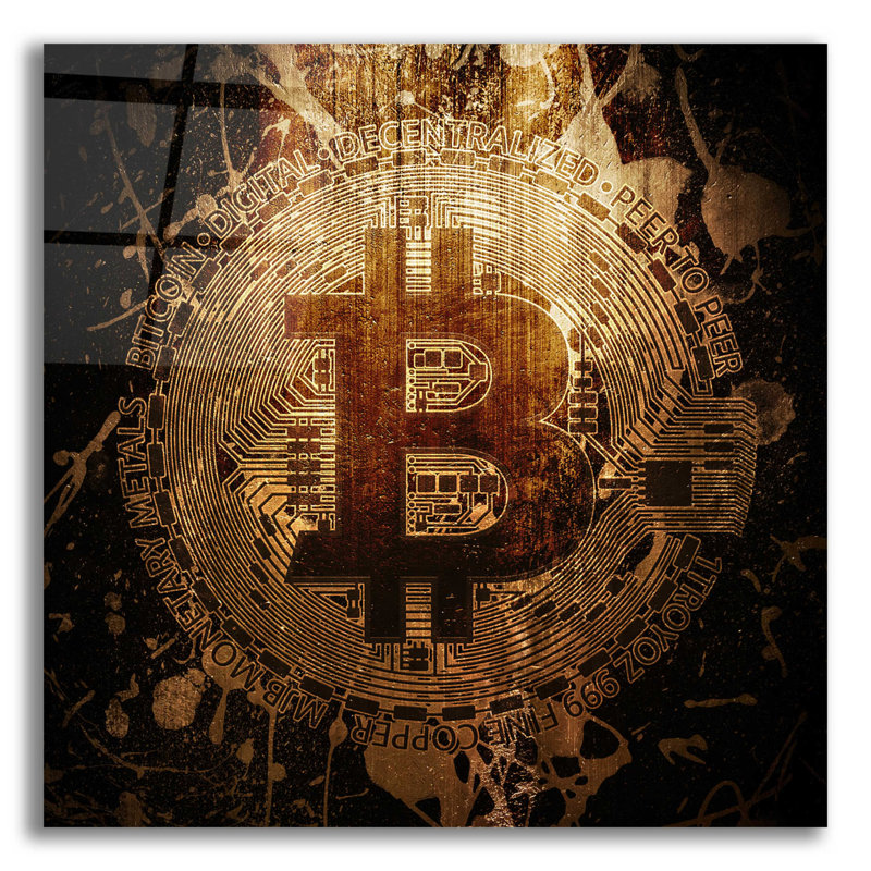 Zinc Bitcoin - impression non encadrée, H 12 po x l 12 po x P 0,13 po