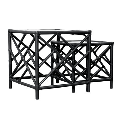 Chippendale Glass Nesting End Table