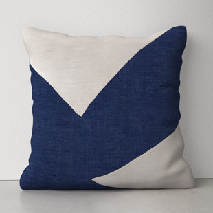 Edgar Square 100% Cotton Pillow Cover AllModern Color: Dark Blue, Fill Material: Polyester/Polyfill, Size: 22'' x 22