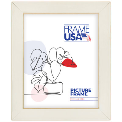 Cadre photo 5 x 7 blanc, coupe propre, moulure en bois de 1,25 pouce, verre et support inclus, cadre de présentation murale pour art, affiches ou photos 