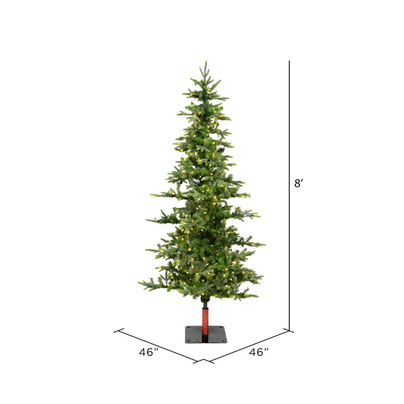 Shawnee 8' H Lighted Artificial Fir Christmas Tree