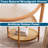 25.59in Double-Layered Round Water Ripple Glass And PE Rattan Tabletop Matched With Heat Transfer Wood Grain Iron Frame Coffee Table-616632580