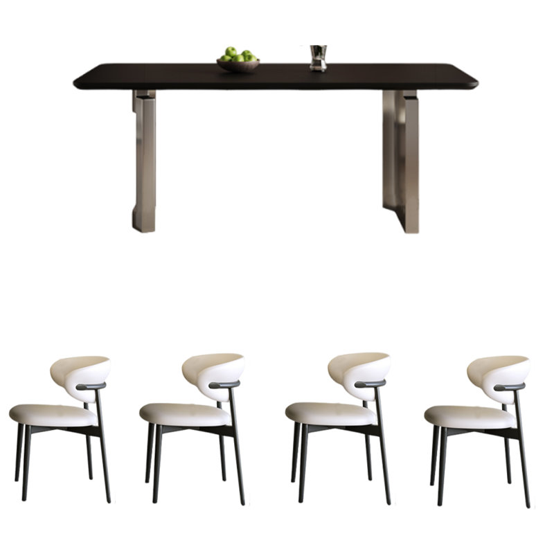 Table de salle à manger italienne minimaliste, H 29,53 po x l 62,99 po x P 31,5 po