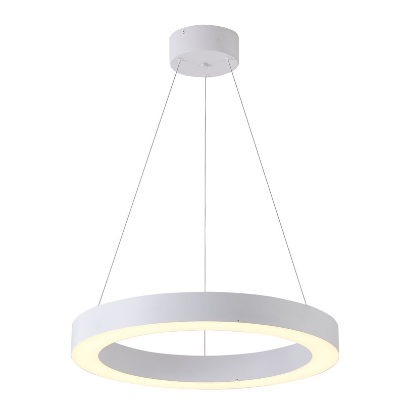 Lustre halo 1 lumière DEL blanc mat, Blanc mat