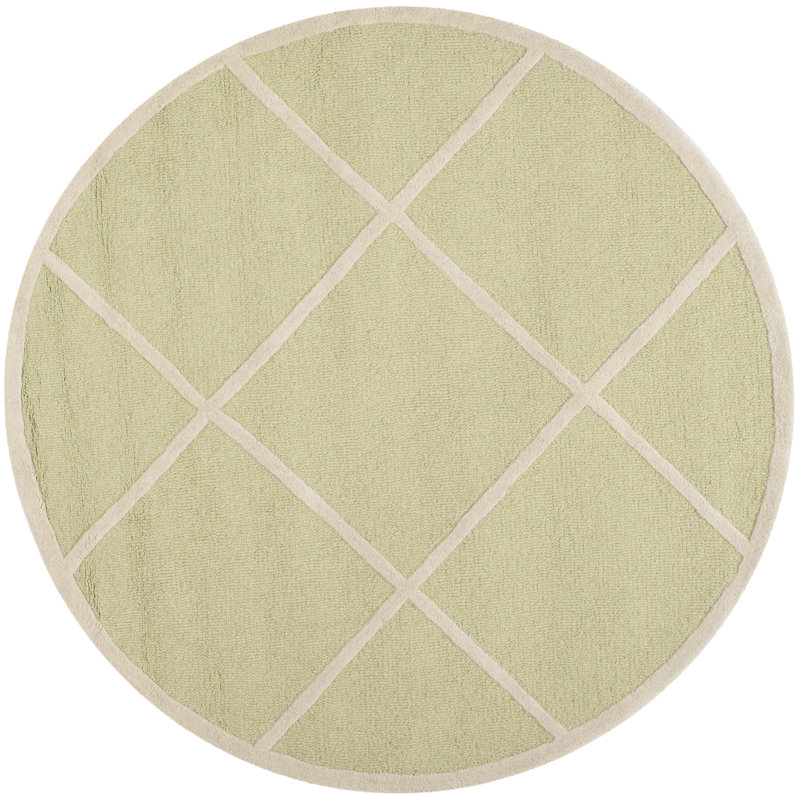 Sanyla Hand Tufted Wool Geometric Rug, Round 6'