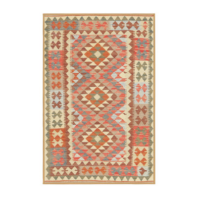 Tapis contemporain orange / rouge