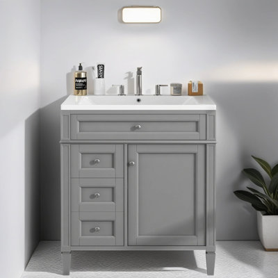 Dassler 30.01'' Single Bathroom Vanity with Resin Top