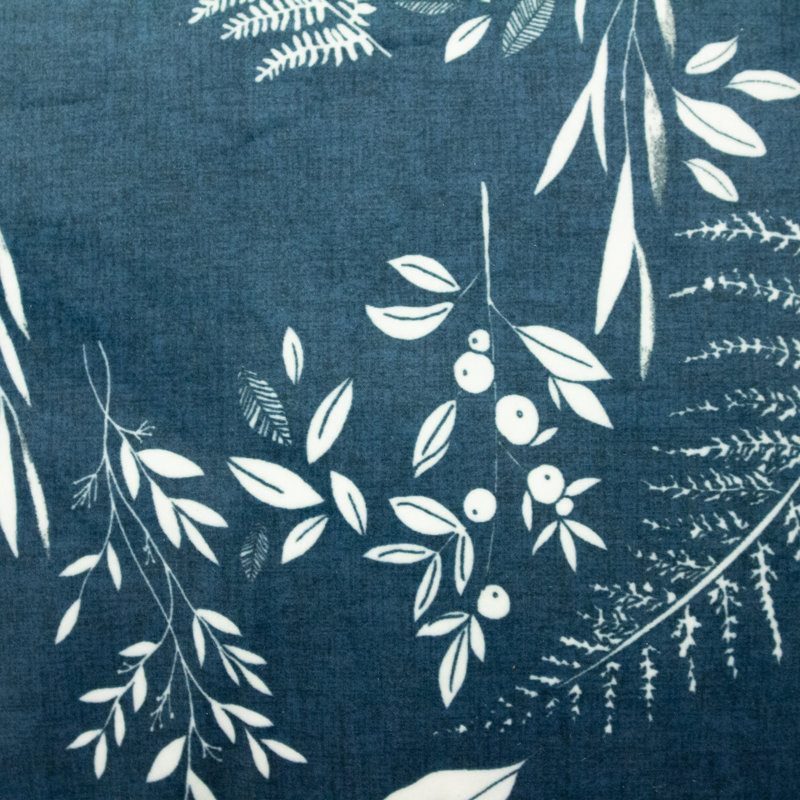 Floral Orange Square Cushion, Teal