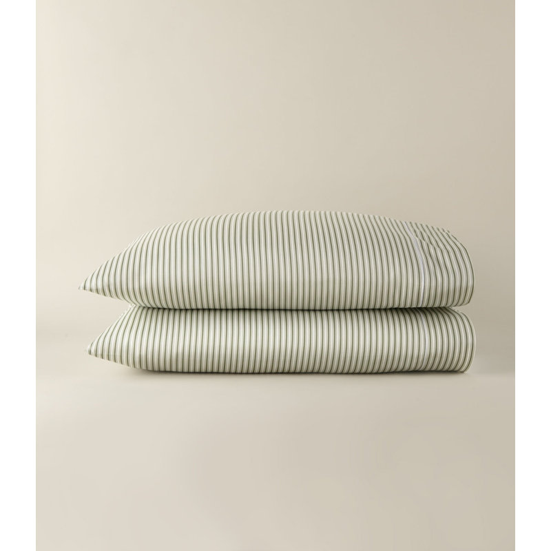 Windsor Stripe Classic Printed Sheet Set, Full/Queen Sheet Set with 2 Pillowcases, Stripe Moss
