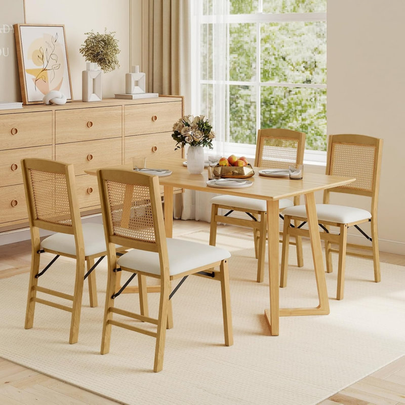 Folding Chair, Beige/Natural