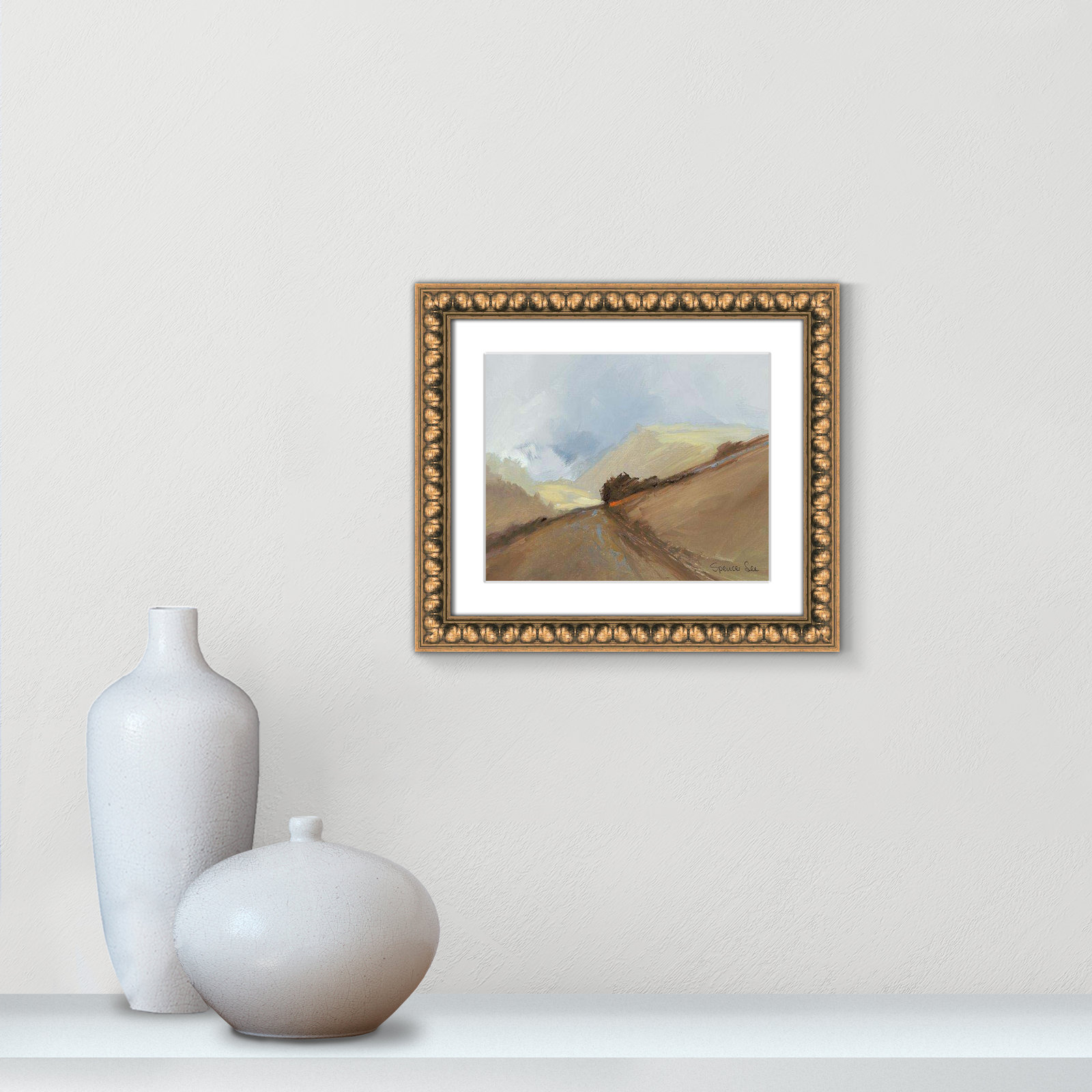 Heaven And Earth II by Spencer Lee, Gold Framed, 14" H x 16" W x 0.75" D