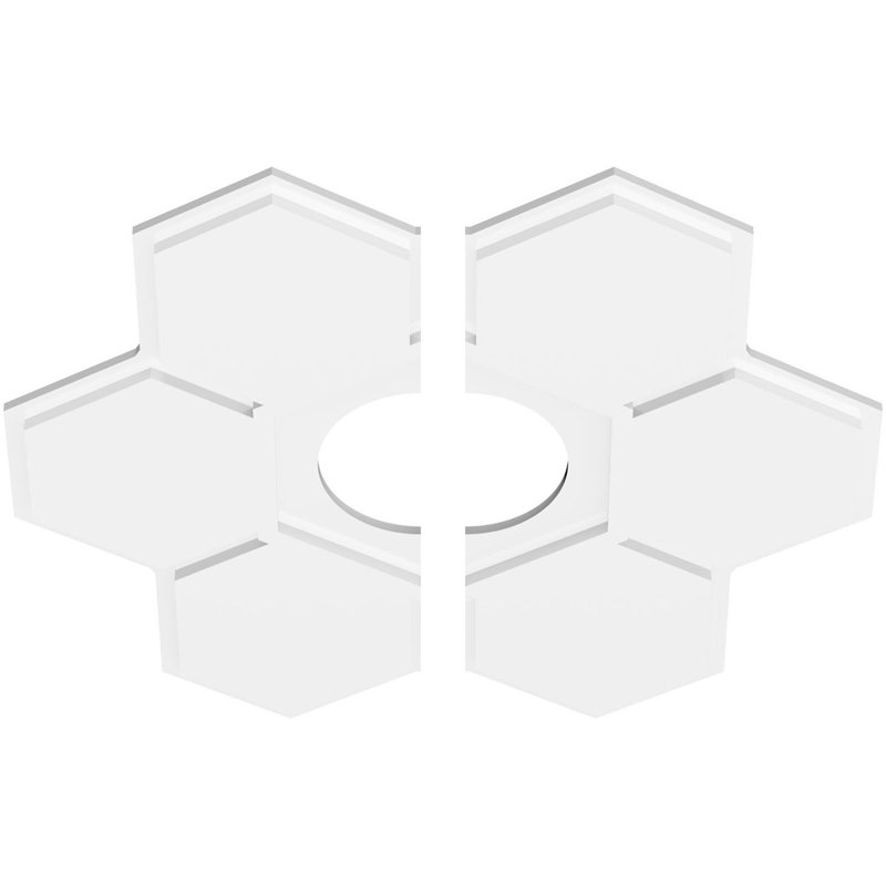 Médaillon de plafond contemporain en PVC de qualité architecturale Daisy, H 1 po x l 28 po x P 28 po