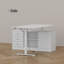 Bureau d'ordinateur réglable en L avec rangement et rangement - 3 tiroirs, 2 tablettes-1650687485