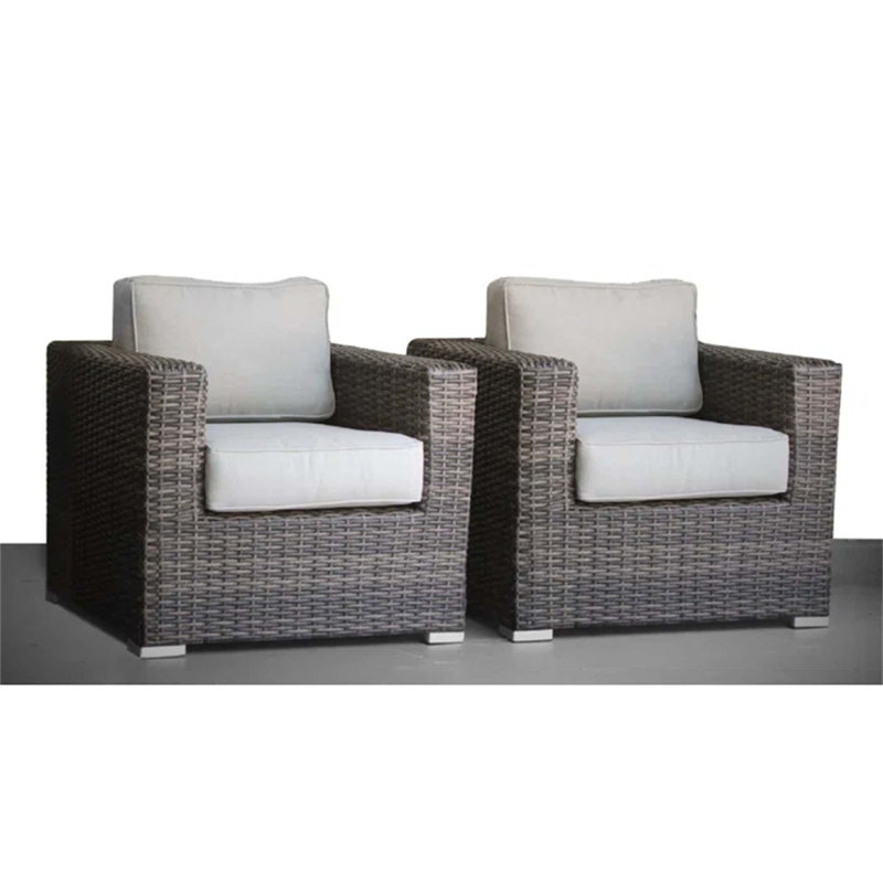 Fauteuil club en osier, 2, Espresso, Blanc