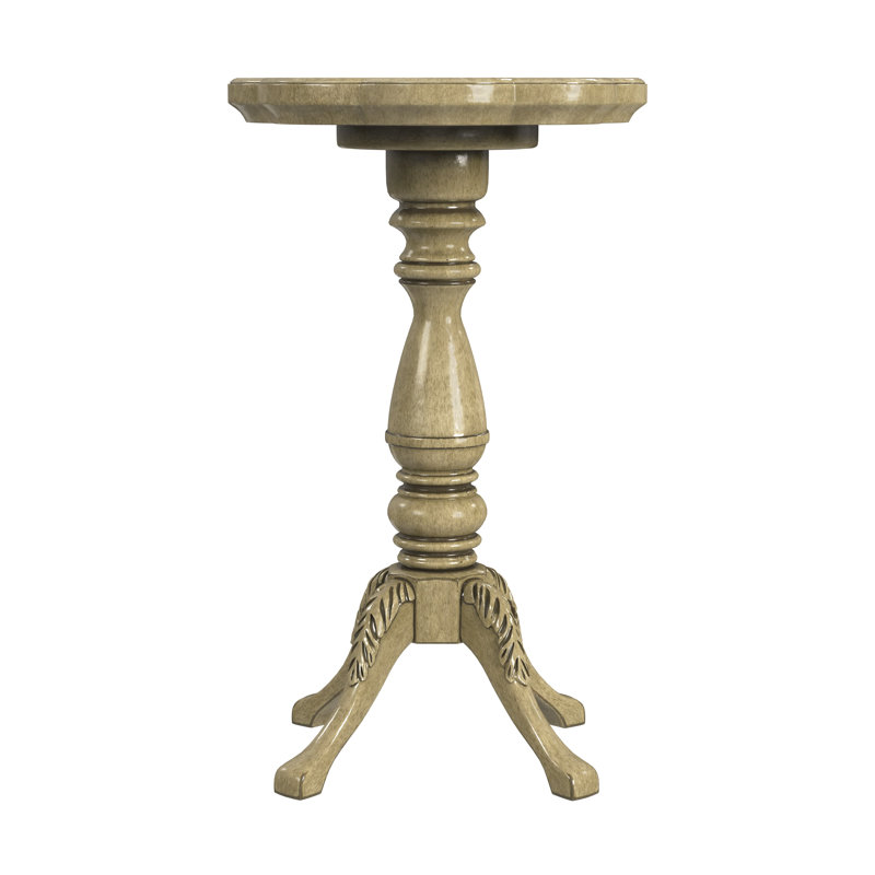 Whitman Scalloped Edge Side Table, Antique Beige