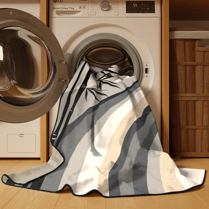 Tapis beige moderne et élégant lavable à la machine Orionna, Carré 6 pi