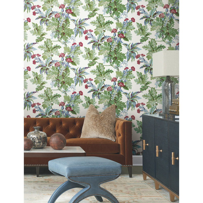 Briarwood Floral Matte Wallpaper Double Roll, White