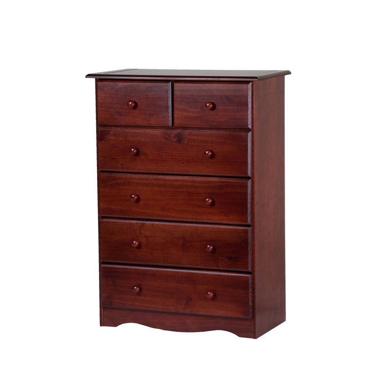 Commode 6 tiroirs Galib, Acajou