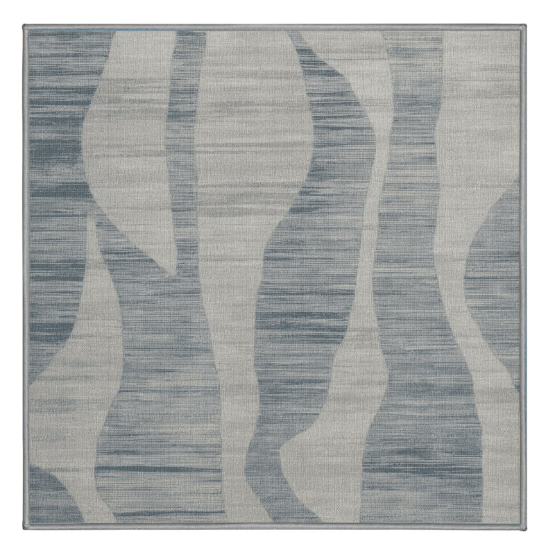 Tapis abstrait gris lavable à la machine, Carré 4 pi