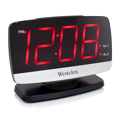 Electric Tabletop Clock in Black Silver with Alarm