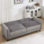 Ensemble de salon en velours 3 pièces avec deux fauteuils inclinables avec repose-pieds et un canapé-lit convertible