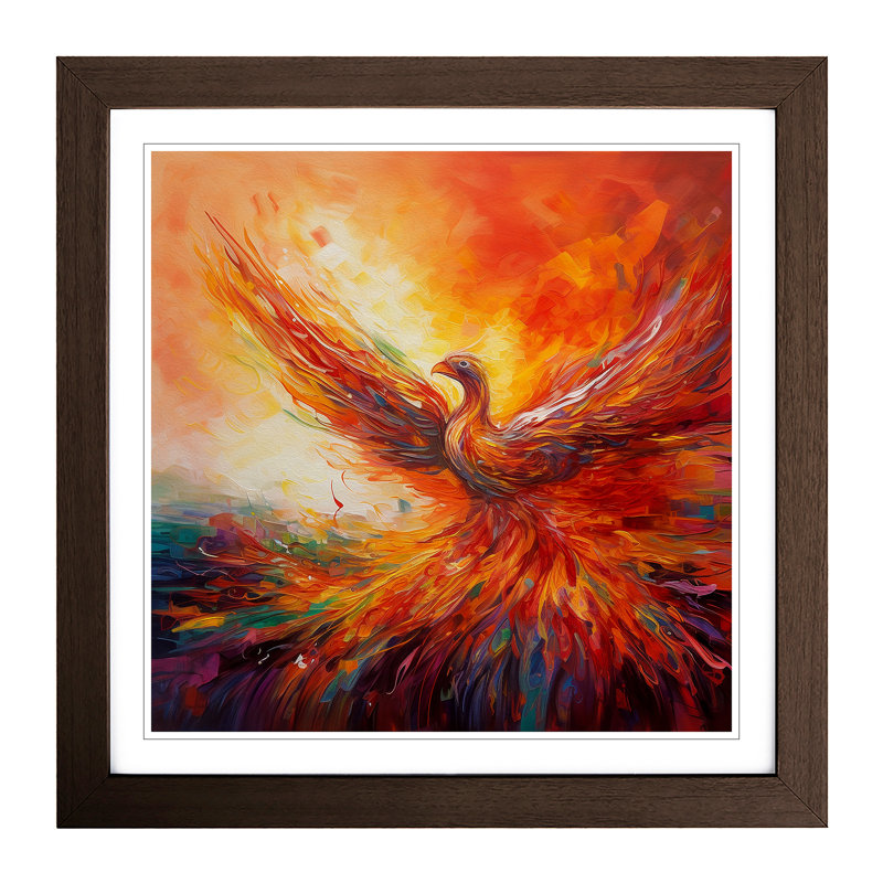 Phoenix Color Field Painting - Framed Print, Walnut