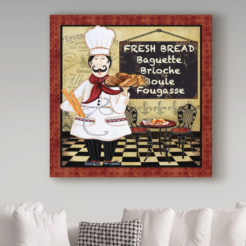 Modern Framed Bistro Chef Canvas Art in 24" x 24"