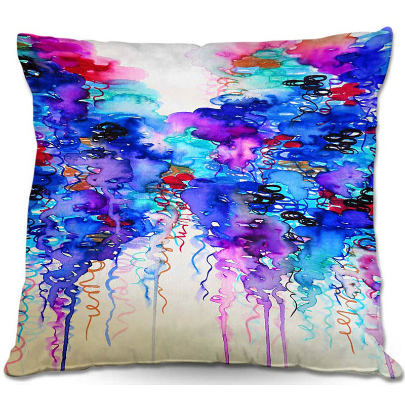 Coussin décoratif "canapé cloudy day i", 18 po x 18 po, Bleu / Rose / Mauve